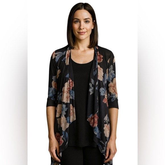 EnFocus Studio New W Tags Sz 6 Ladies Navy Floral Cocktail Dress W Lace Overlay - Picture 2 of 3